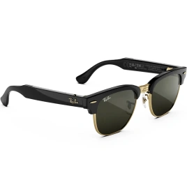 Умные очки Ray-Ban Clubmaster (audio) Shiny Black on Gold Standard Green