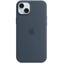 Силиконовый чехол Apple MagSafe для iPhone 15 Plus Storm Blue