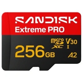 Карта памяти Sandisk Extreme Pro 256GB MicroSDXC Class 10/UHS-1/U3/V30 A2 SDSQXCJ-256G-GS6MA