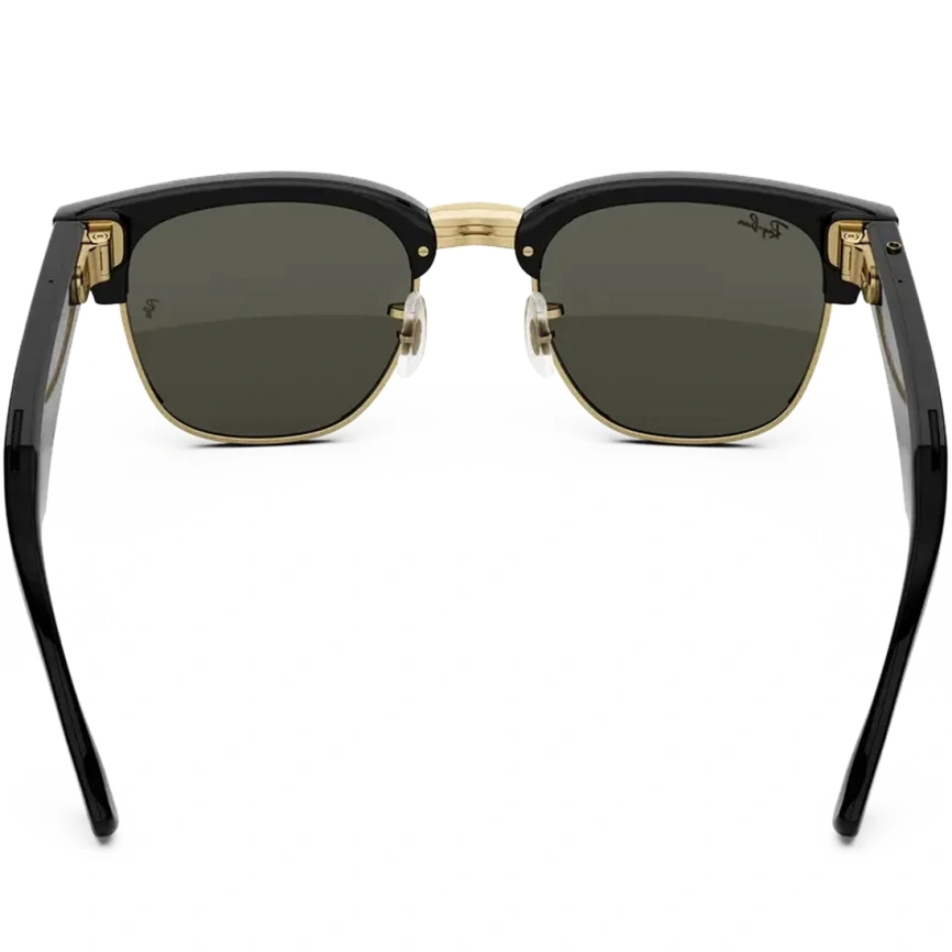 Умные очки Ray-Ban Clubmaster (audio) Shiny Black on Gold Standard Green фото 2