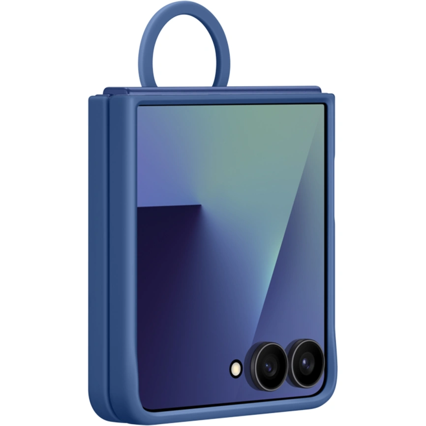 Чехол Samsung Silicone Ring Case для Galaxy Z Flip7 Blue фото 1