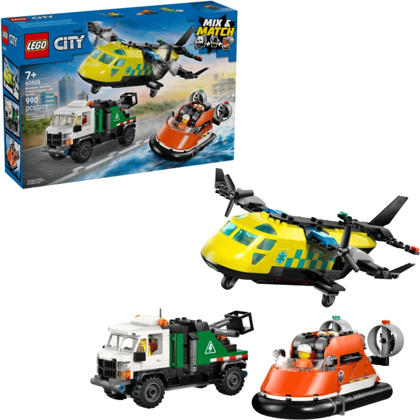 Конструктор LEGO City Airplane, Truck and Hovercraft Remix 60505 фото 1