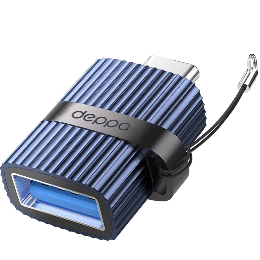 Переходник Deppa USB-C/USB-A 73133 Blue фото 1