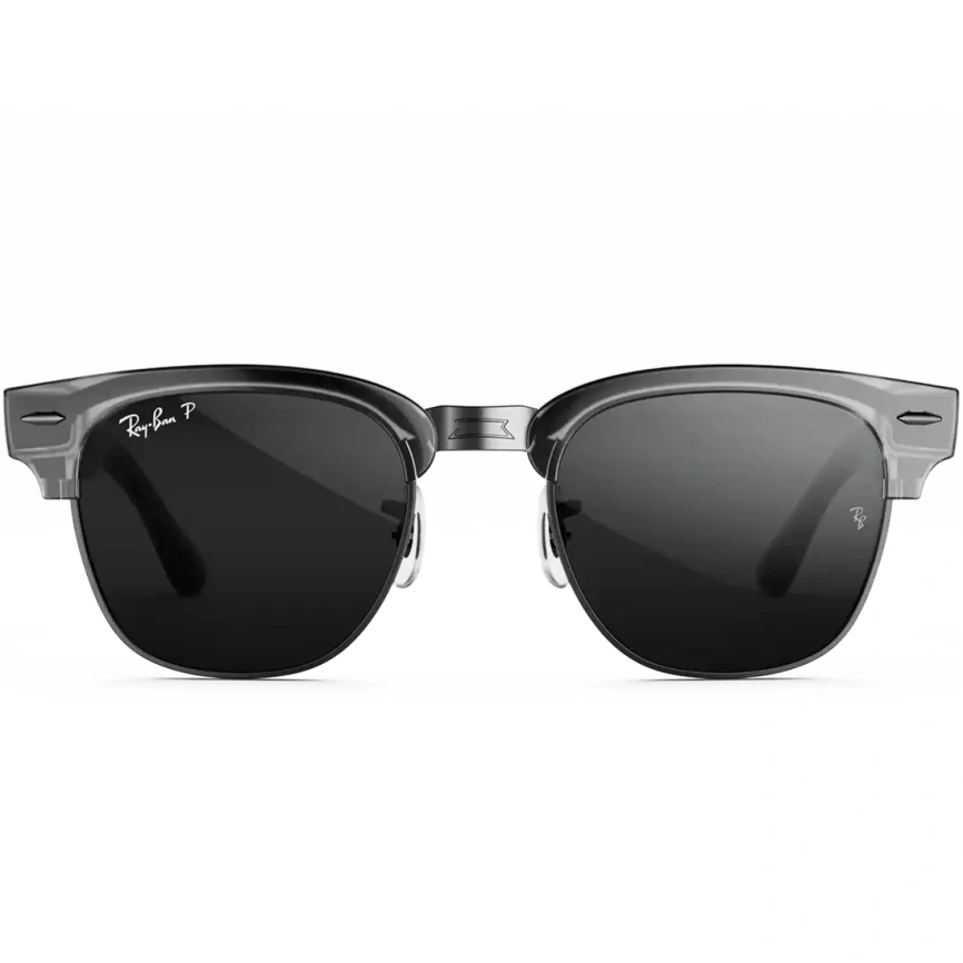 Умные очки Ray-Ban Clubmaster (audio) Transparent Iron Grey Standard Grey фото 4