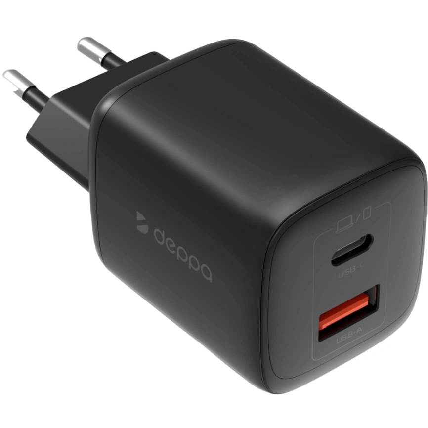 Сетевое зарядное устройство Deppa 45W USB-C/USB-A Black (11478) фото 1