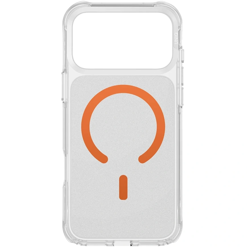 Чехол Uniq LifePro Xtreme Anti-FingerprintSlim Hybrid Case with MagClick для iPhone 17 Pro Frost Clear/Volt Orange фото 3