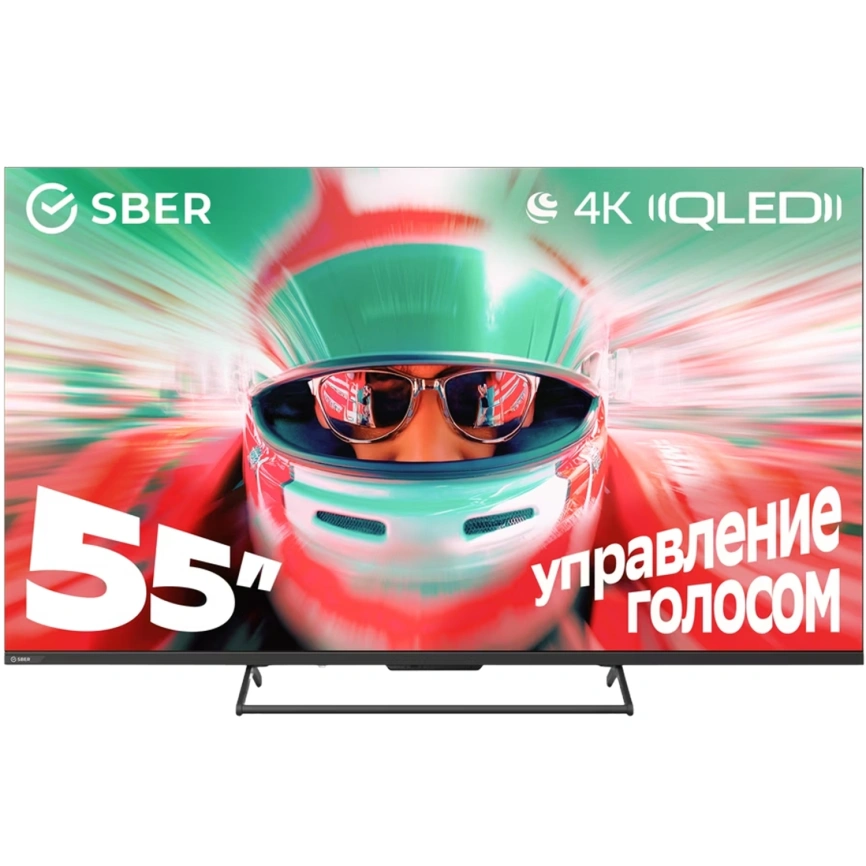 Телевизор Sber 55" QLED 4K UHD Салют ТВ (SDF-55UQ7000MBA) фото 1