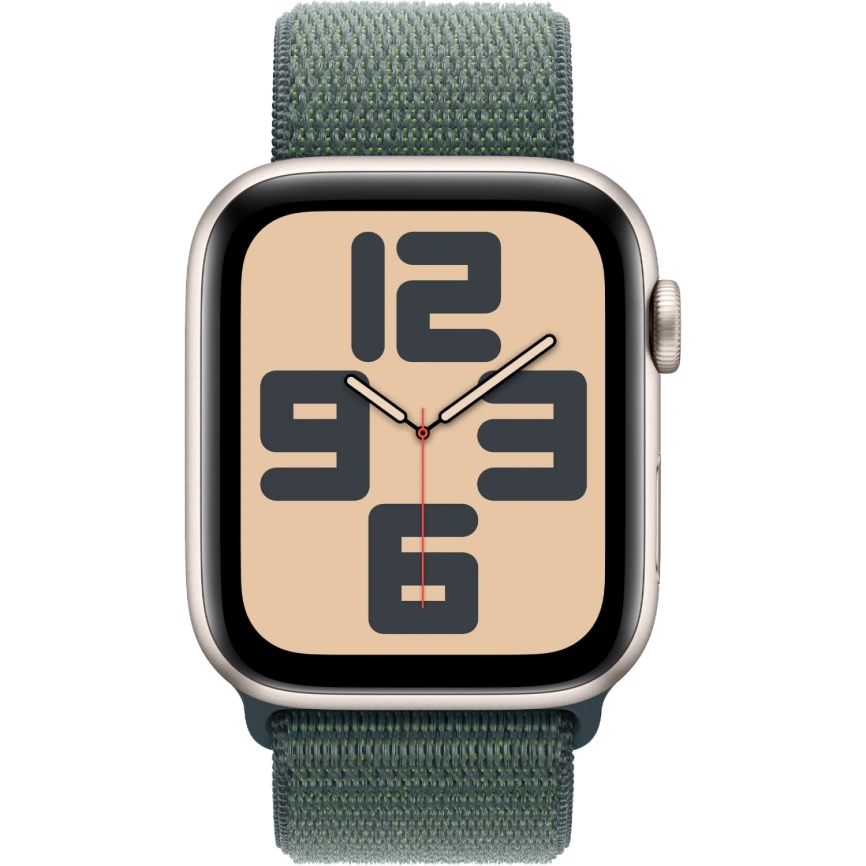 Смарт-часы Apple Watch SE (2024) 40mm Starlight Aluminium Case with Lake Green Sport Loop (MXEH3) фото 3