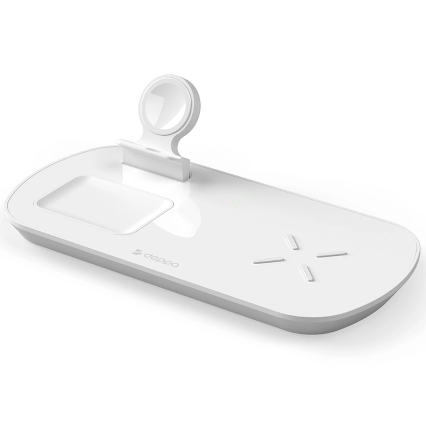 Беспроводное зарядное устройство Deppa 17.5W iPhone, Apple Watch, Airpods 24010 White фото 1
