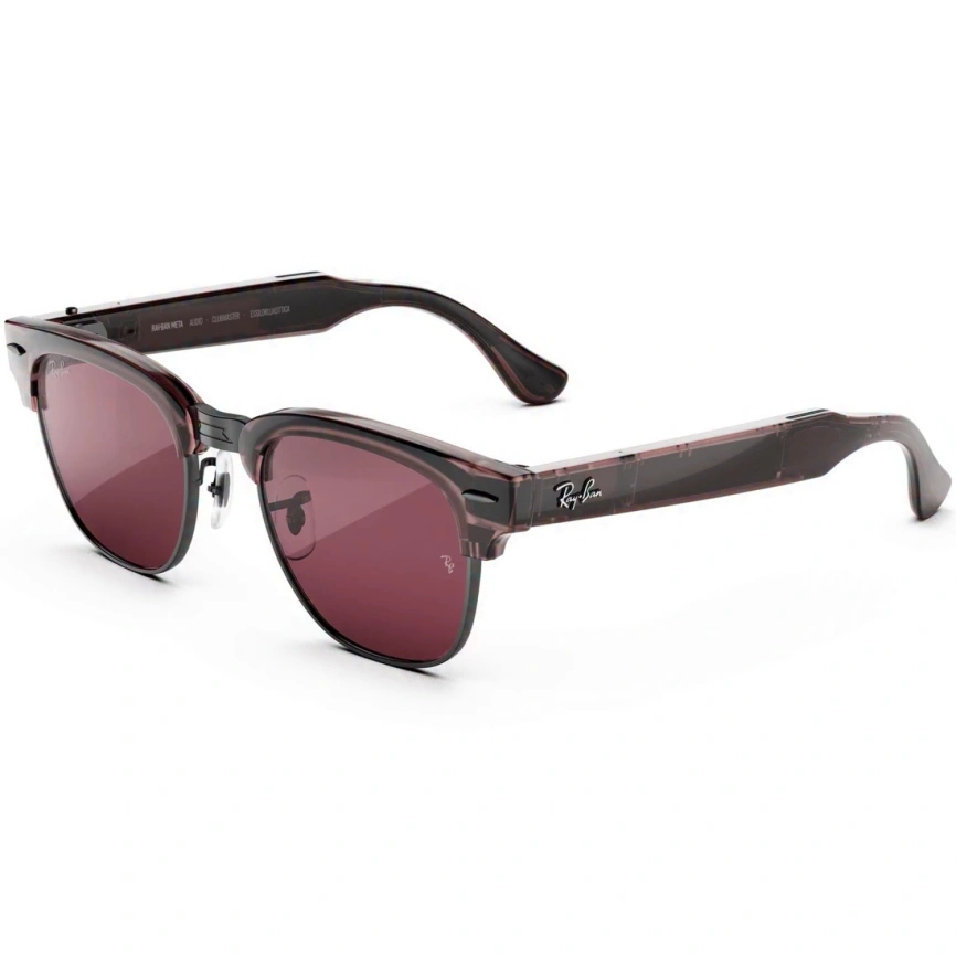 Умные очки Ray-Ban Clubmaster (audio) Transparent Orchid Standard Transitions Ruby фото 1