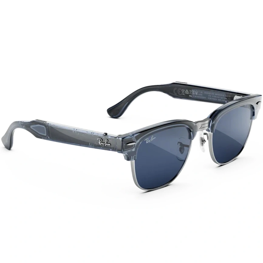 Умные очки Ray-Ban Clubmaster (audio) Transparent Sky Blue Standard Transitions Sapphire фото 4