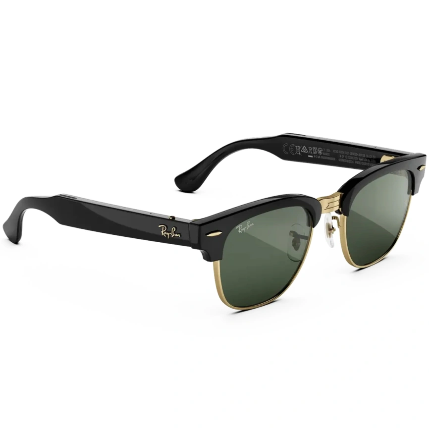 Умные очки Ray-Ban Clubmaster (audio) Shiny Black on Gold Standard Transitions Graphite Green фото 4