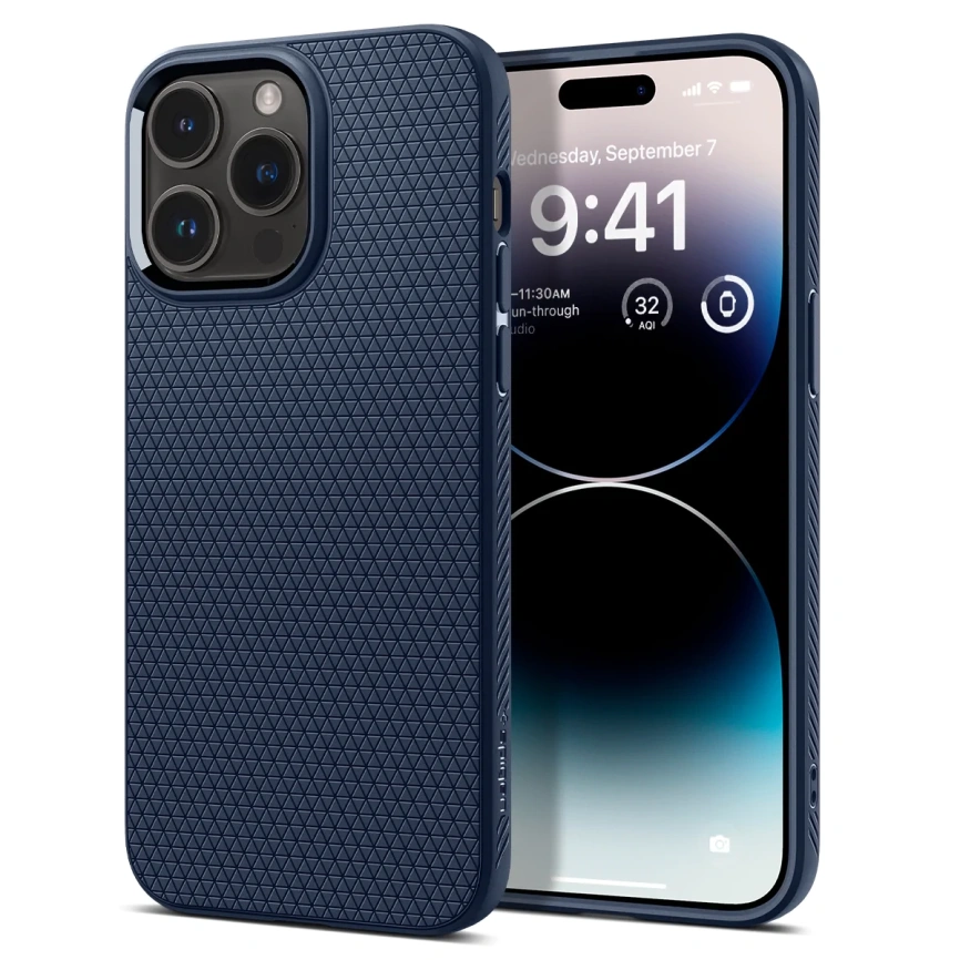 Чехол Spigen Liquid Air для iPhone 14 Pro (ACS04958) Navy Blue фото 5