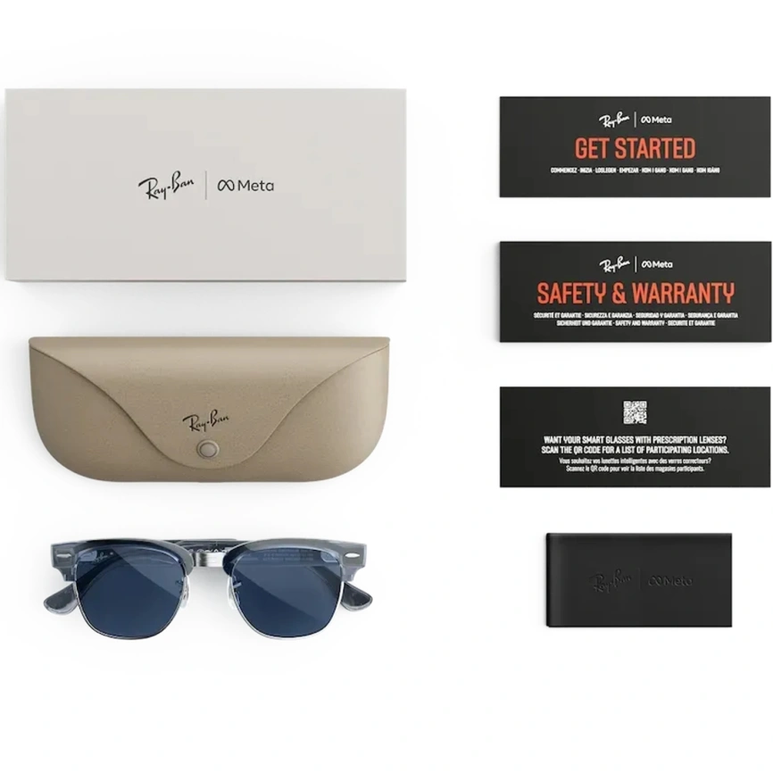 Умные очки Ray-Ban Clubmaster (audio) Transparent Sky Blue Standard Transitions Sapphire фото 6